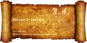 Néveri Anikó névjegykártya